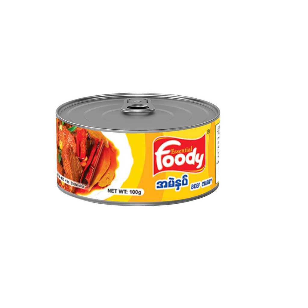 Foody Beef Curry အမဲနှပ်အသေး-100g (100 Pcs per Ctn)