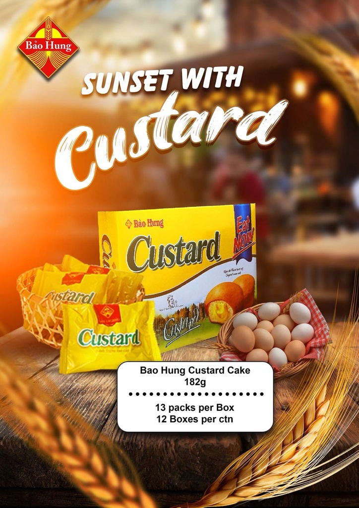 BAO HAUNG CUSTARD CAKE 182g (14g multi layer pack x 13 pieces)