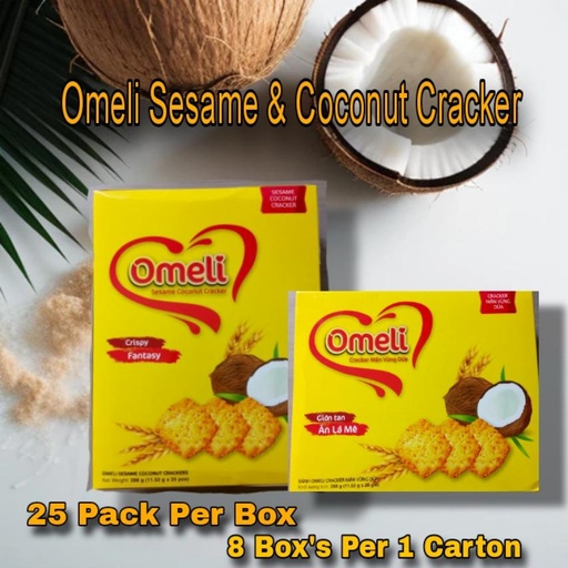 [128] OMELI SESAME COCONUT CRACKERS (25Pcsx11.52G-(288g)) BOX