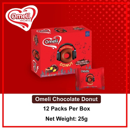 [111] OMELI FRESH CREAMY CHOCOLATE DONUT BANANA FLAVOUR 12'Sx25G(300g) -BOX