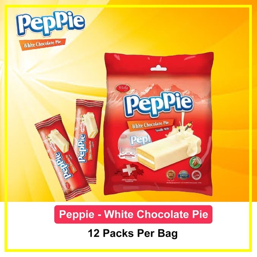 [114] PEPPIE WHITE CHOCOLATE PIE VANILLA MILK 12S-PKT (12 pieces Per Pack)